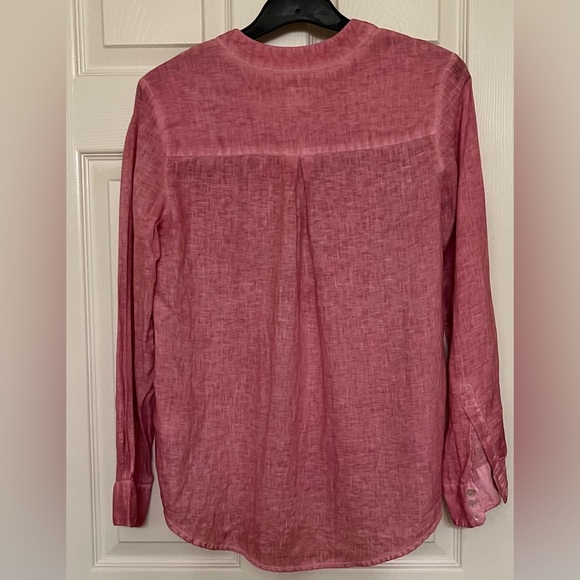120% lino linen pink  tunic blouse - Picture 2 of 16